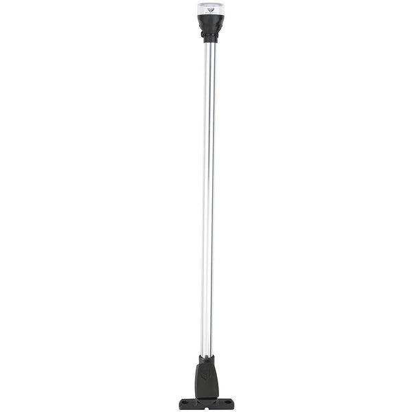 Attwood LightArmor All-Round 12in Aluminum Pole Black Composite Base - 5557-P12A7