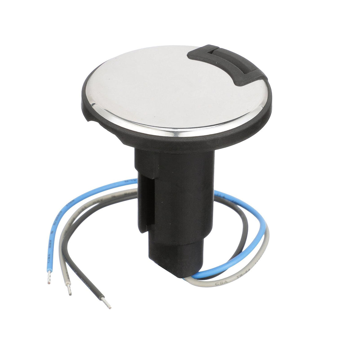 Attwood 910R Series Round Base 3-Pin Over Mold 306 Stainless Steel Black Cover - 910R3PSB-7