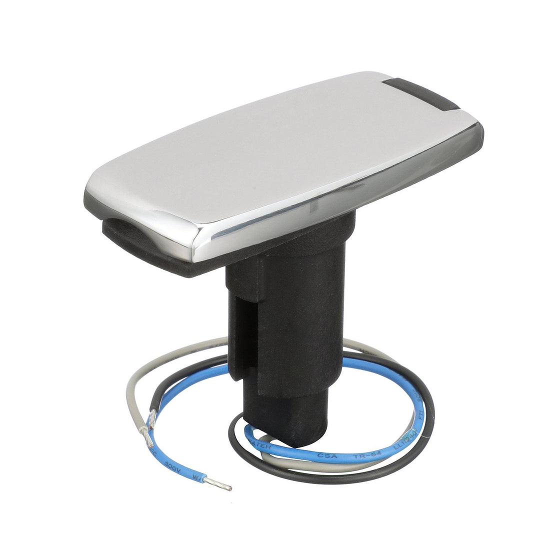 Attwood 910V Series Rectangle Base 3-Pin Over Mold 306 Stainless Steel Black Cover - 910V3SS-7
