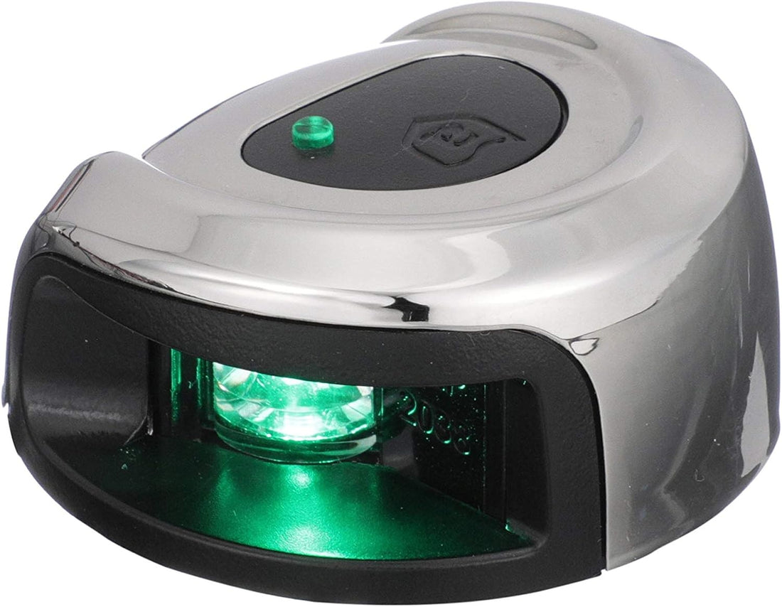 Attwood LightArmor Deck Mount LED Navigation Light 2NM Stainless Steel Green - NV2012SSG-7