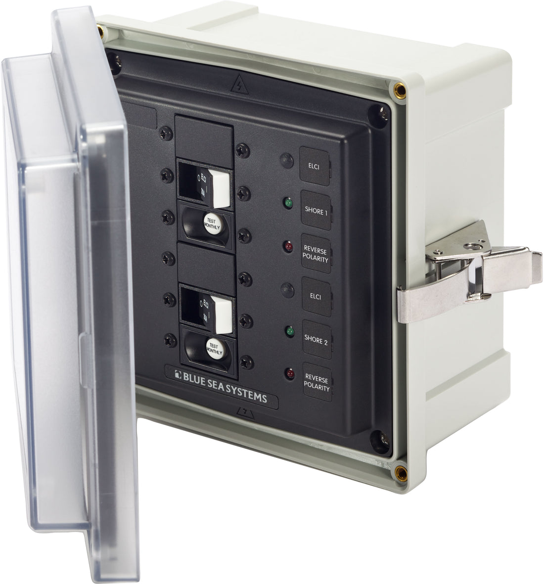Blue Sea Panel Enclosure Dual 120v AC 30A ELCI Main Surface Mount System - 3117-BSS