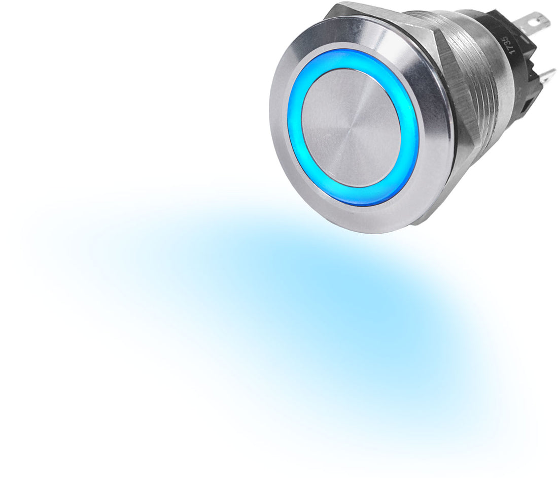 Blue Sea 4160 10 A Push Button Led Ring Switch Off On Blue