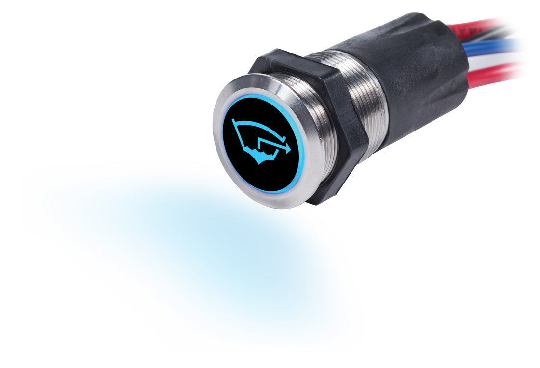 Blue Sea 4181 15A Push Button Backlit Switch Off-(On) Momentary On - 4181-BSS