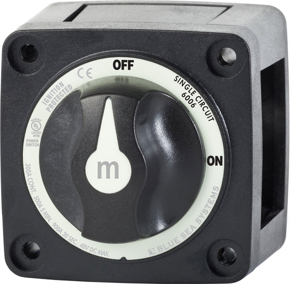 Blue Sea M-Series Battery Switch On/Off Black with Knob - 6006200-BSS