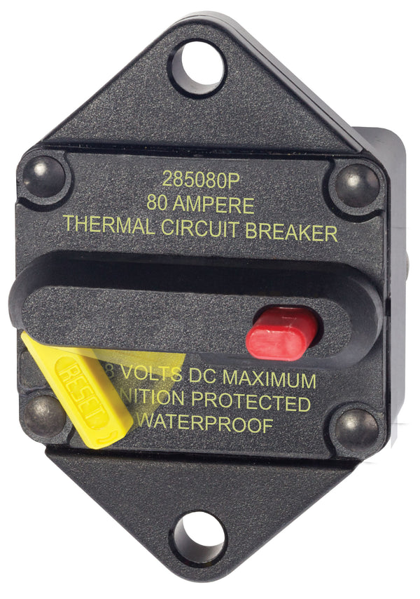 Blue Sea 285-Series 80 Amp Circuit Breaker Panel Mount - 7086-BSS
