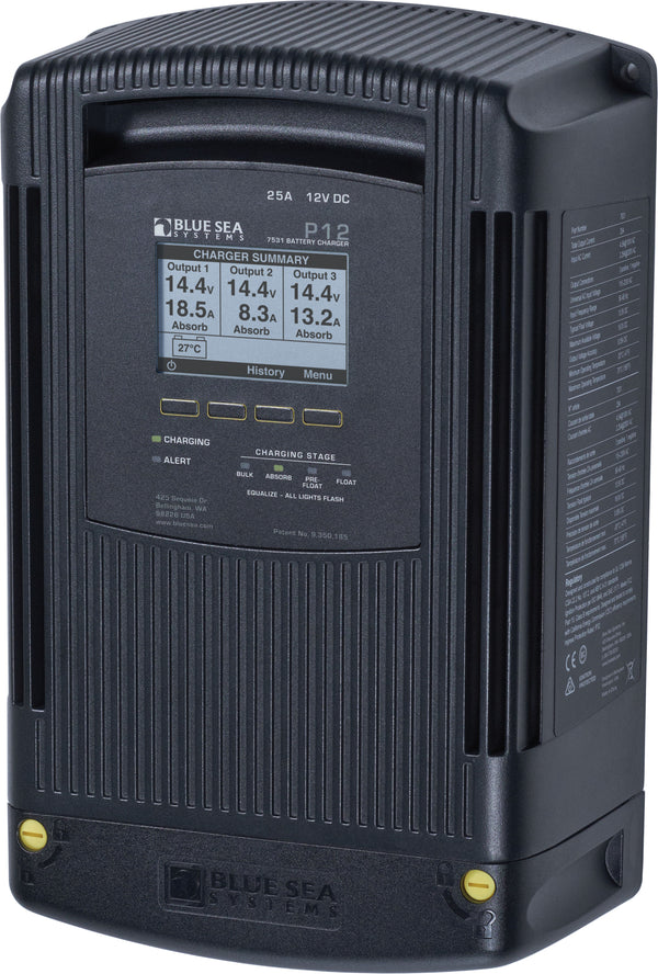 Blue Sea P12 Battery Charger 12v Output 120/230V Input 25Amp 3 Bank - 7531-BSS