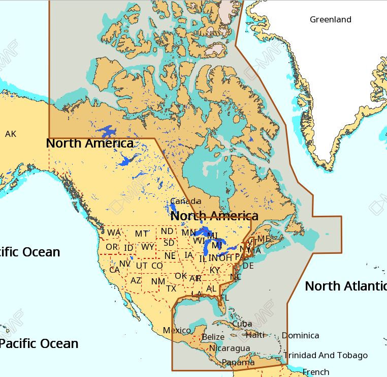C Map Na M033 Max Mega Wide Micro Sd Atlantic Coast, Gulf O Mexico And Caribbean