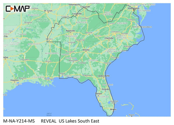 C-MAP Reveal Inland US Lakes South East - M-NA-Y214-MS