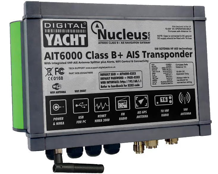 Digital Yacht Ait6000 Nucleus Blass B + Ais Transponder With Spais Satellite Ais Campatibility