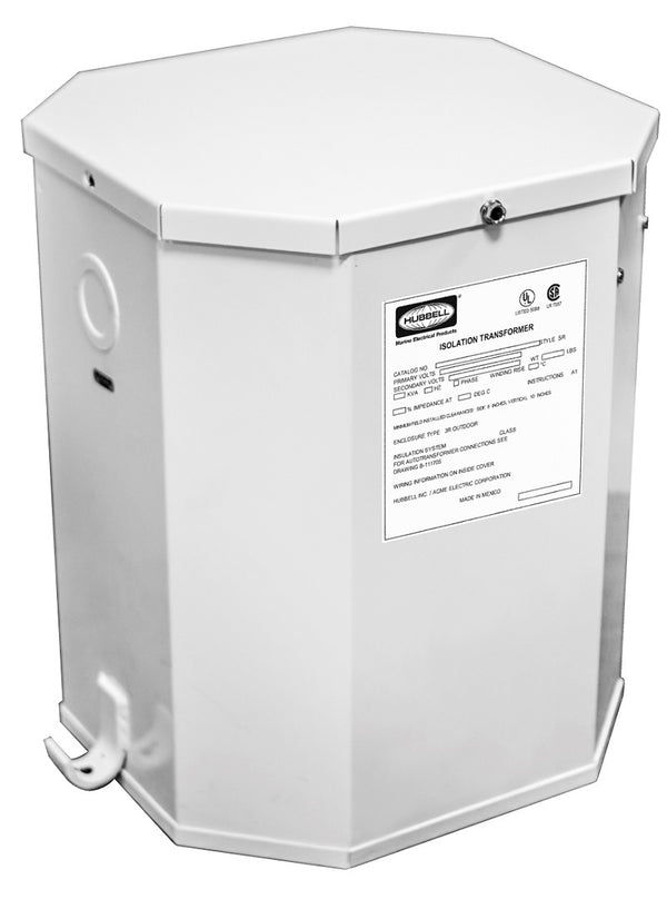 Hubbel Hbl100 Aitw 25k Va 60 Hz Isolation Transformer White