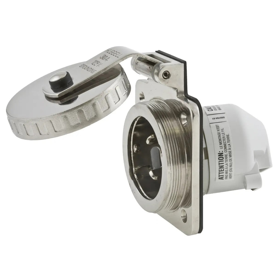 Hubbell HBL303SS 30A Inlet Round Stainless Steel - HBL303SS