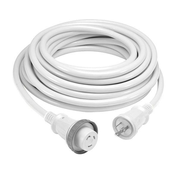 Hubbell HBL61CM03WLED 30 Amp 25 Foot Cordset With LED White - HBL61CM03WLED