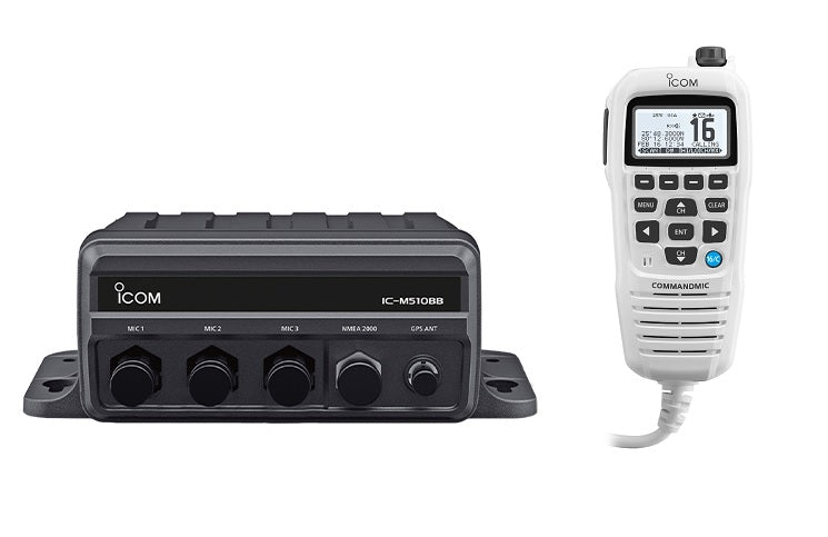 Icom M510BB Black Box VHF With HM195GW White - M510BB GW 21 USA