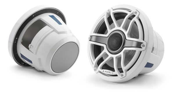 JL Audio M6 8.8in Coaxial Speakers White Sport Grille - 010-03078-00