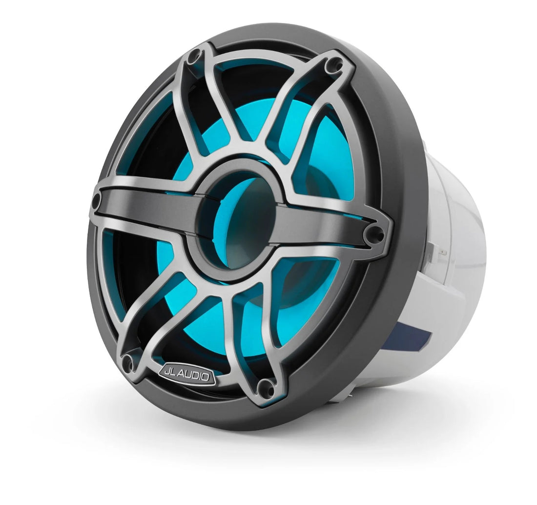 JL Audio M6 8in Subwoofer with Titanium Sport Grille Infinite Baffle,  RGB LED - 010-03082-00