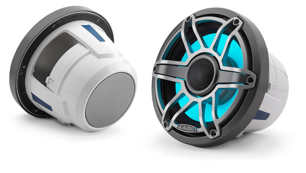 JL Audio M6 8.8in Coaxial Speakers Titanium Sport Grille with RGB LED - 010-03099-00