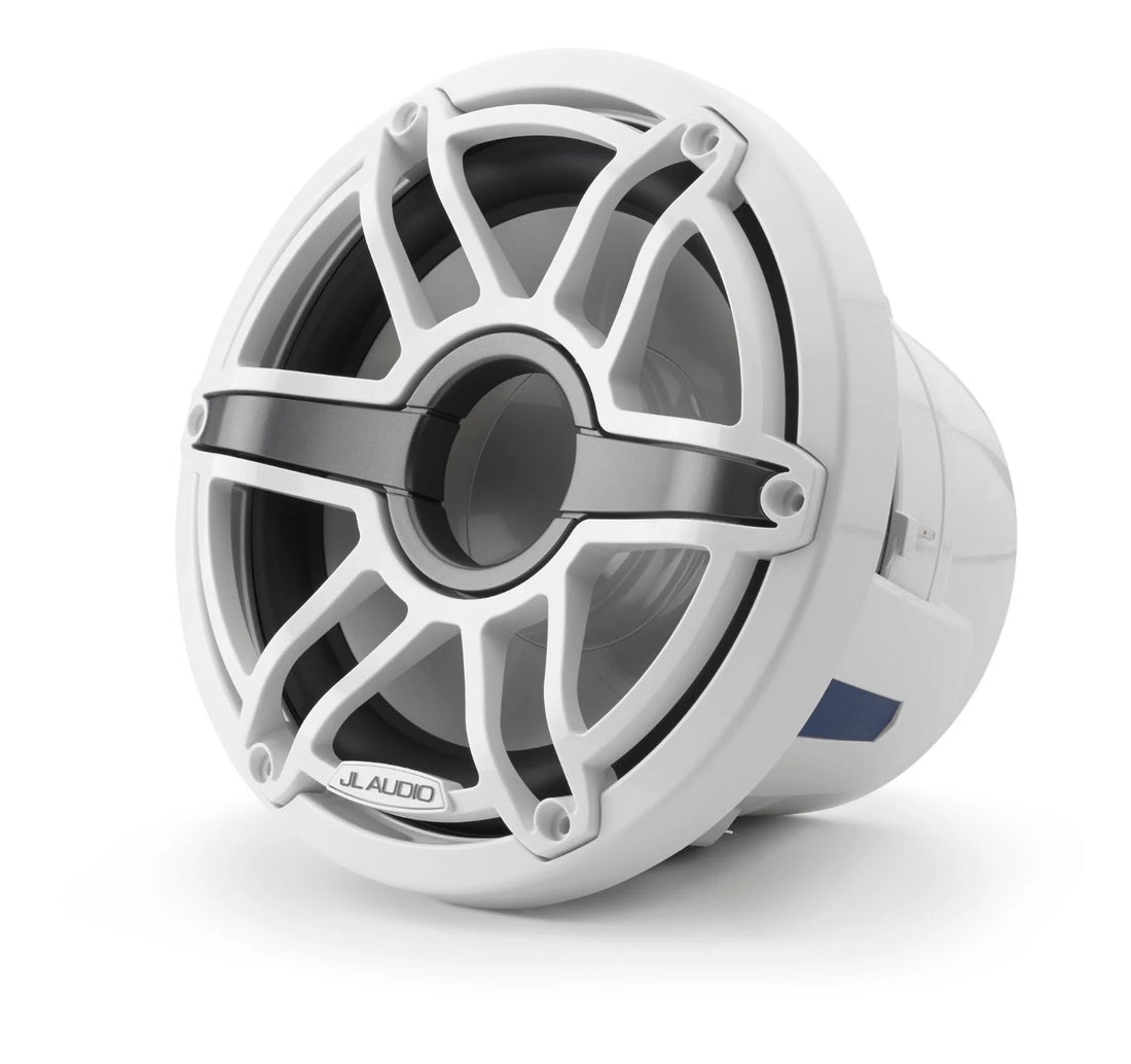 JL Audio M6 8in Subwoofer with White Sport Grille Infinite Baffle - 010-03274-00