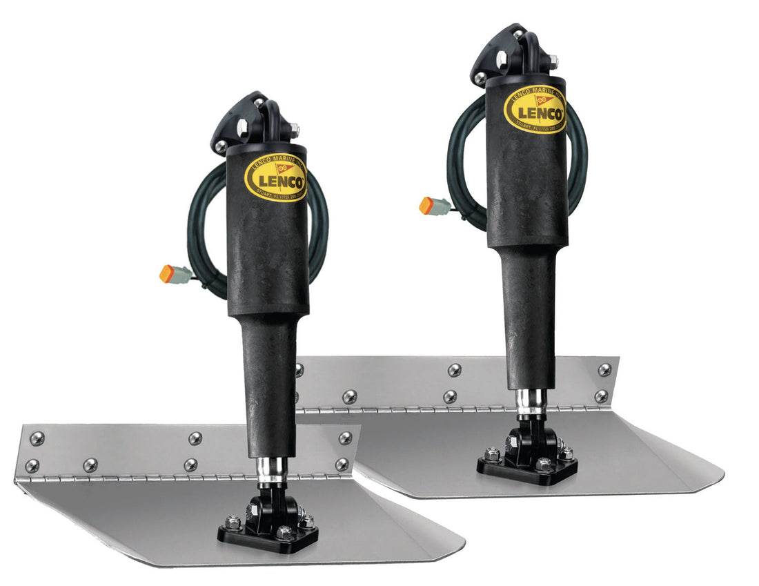 Lenco 9inx12in Standard Mount Trim Tab Kit 12v Requires Switch