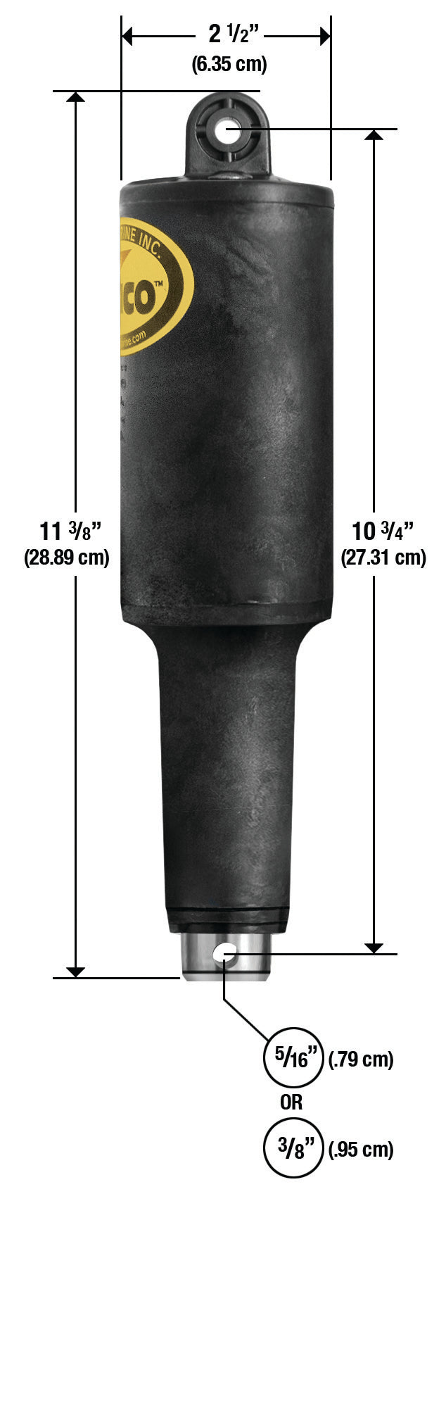 Lenco 2 1/4in Stroke XD Actuator 3/8in 24V - 15063-001