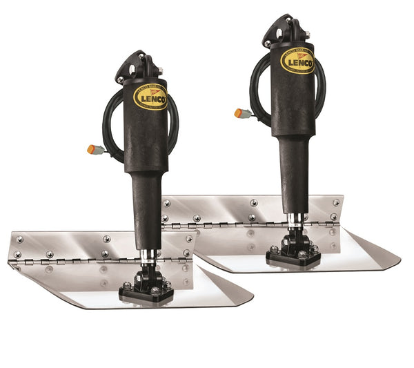 Lenco 9inx12in Standard Mount Trim Tab Kit 12v Electro Polished - 15113-101
