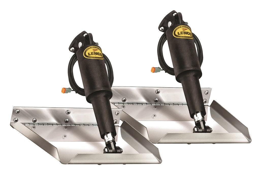 Lenco 12inx9in Edge Mount Trim Tab Kit 12v Electro Polished - 15115-101