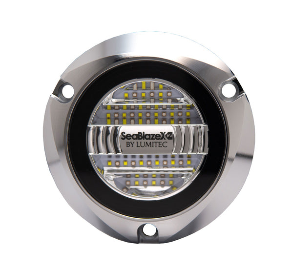 Lumitec Seablaze X2 Dual Color Blue/White LED Surface Mount Polished Housing 12/24v - 101592