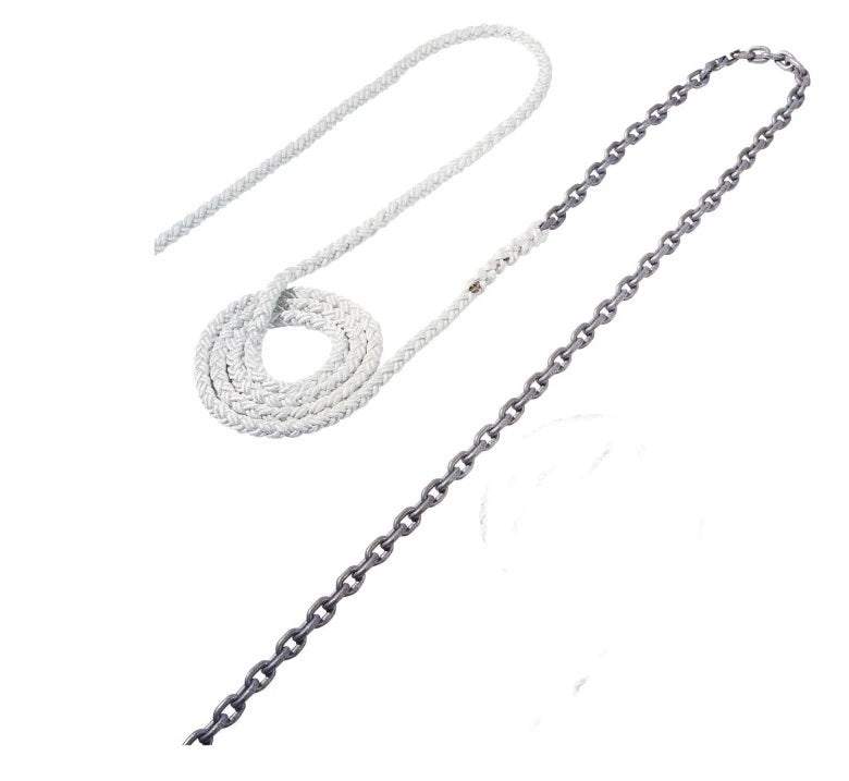 Maxwell 10ft of 1/4in HT Chain Splice to 300ft of 1/2in Nylon Brait Line - RODE46