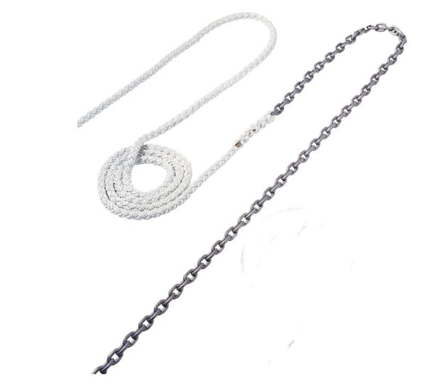 Maxwell 15ft of 5/16in HT Chain Splice to 150ft of 5/8in Nylon Brait Line - RODE52
