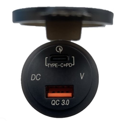 Polyplanar USB-PM2 Panel Mount USB-C and USB-A 3.0 Ports - USB-PM2