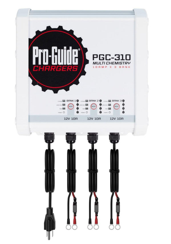 Pro Guide PGC-310 3-Bank 3x12V/10A Lead Acid/LiFePO4 On Board Charger, IP68 - PGC-310