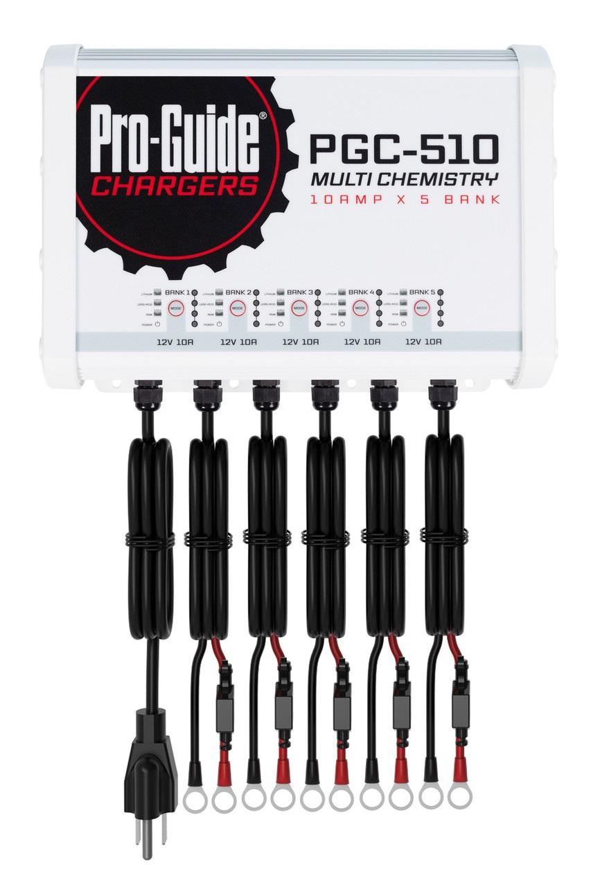 Pro Guide PGC-510 5-Bank 5x12V 10A Lead Acid/LiFePO4 On Board Charger, IP68 - PGC-510