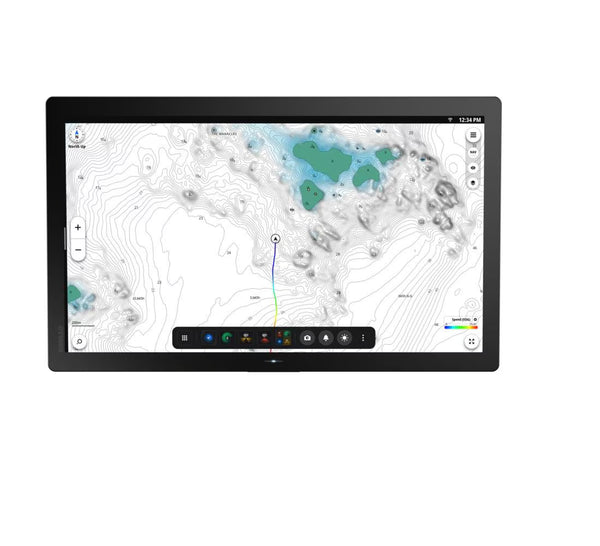 Simrad NSO 4-24. NEON OS, 24-inch Glass-bridge multi-function display. Qualcomm 8-core processor. Full HD touchscreen. Gigabit Ethernet, WIFI, Video In and Out. Next-generation C-MAP DISCOVER X chart included - 000-16561-001