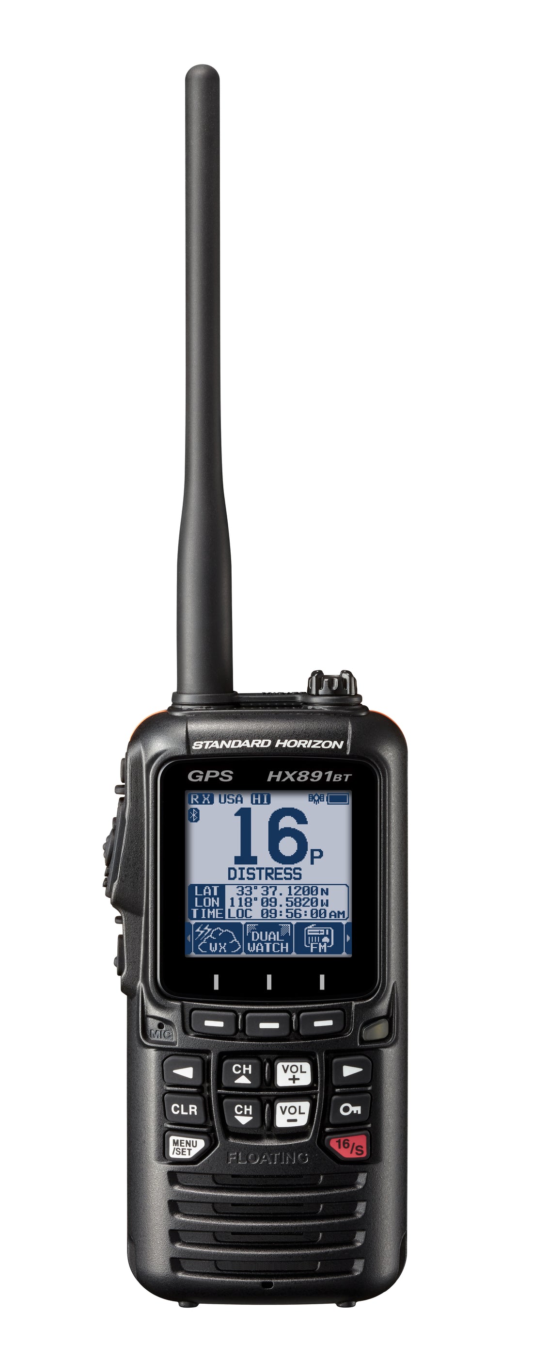 Standard Hx891 Btbk Handheld Vhf 6 W Class H Dsc Gps Bluetooth Fm Receiver