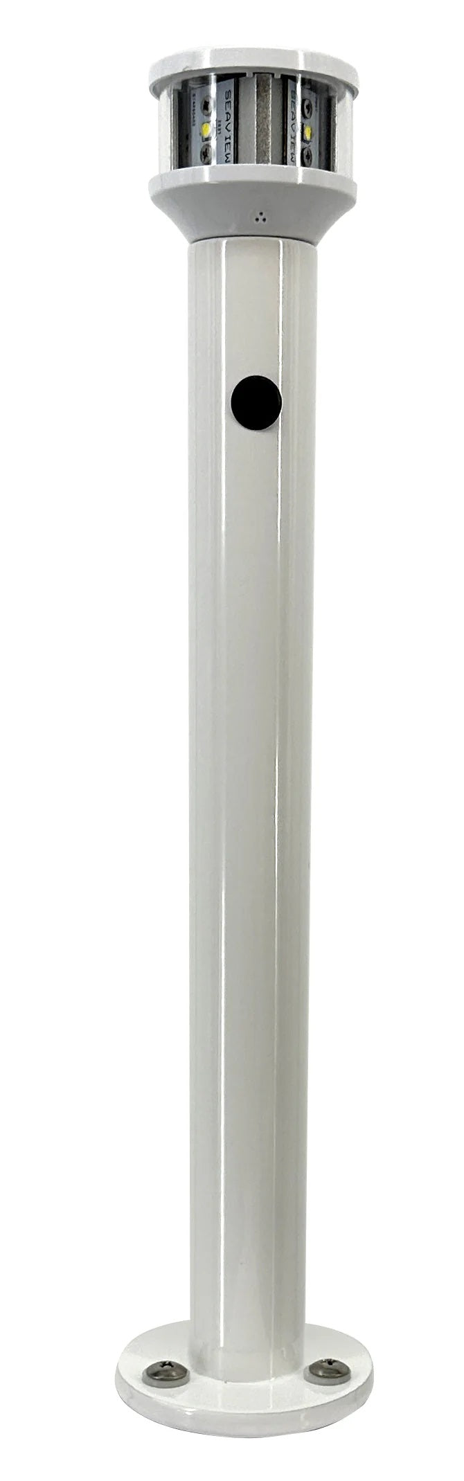 Seaview 12in White Light Post With LTBLED12C5 Nav Light - SVLTP12LEDC5