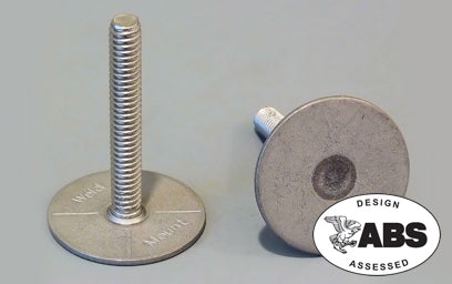 Weld Mount 1.00in Tall 1/4 X 2 St125 1420 16 Ss Ss Stud 1.25in Base 10 Pack